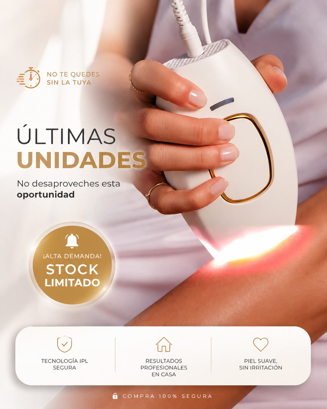 Depiladora Láser IPL — Recuperá tu tiempo, cuidá tu piel