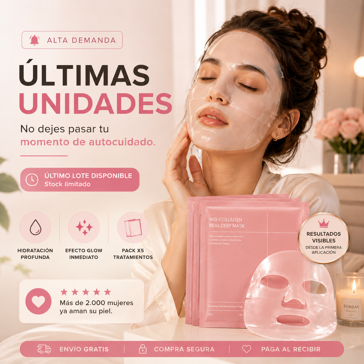 MASCARILLA COLAGENO - Tu piel, otra vez luminosa.